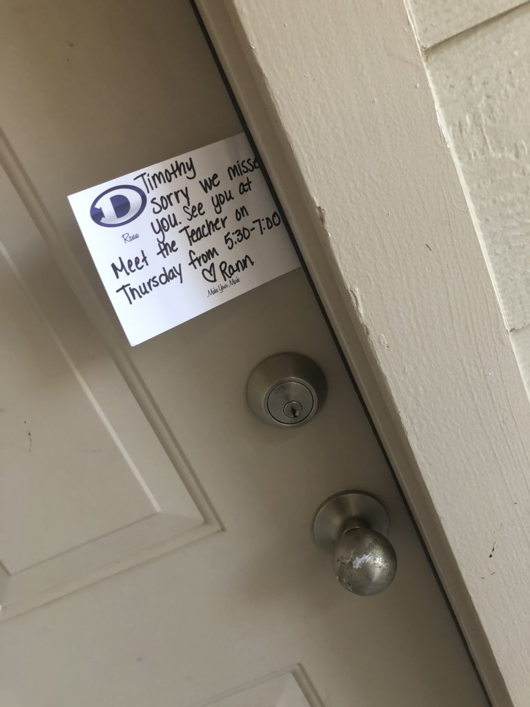 alanizfirsties's tweet photo. When our students aren’t home...we leave a welcome back note!  #itsbetteratRann https://t.co/FO0fG4VAxw