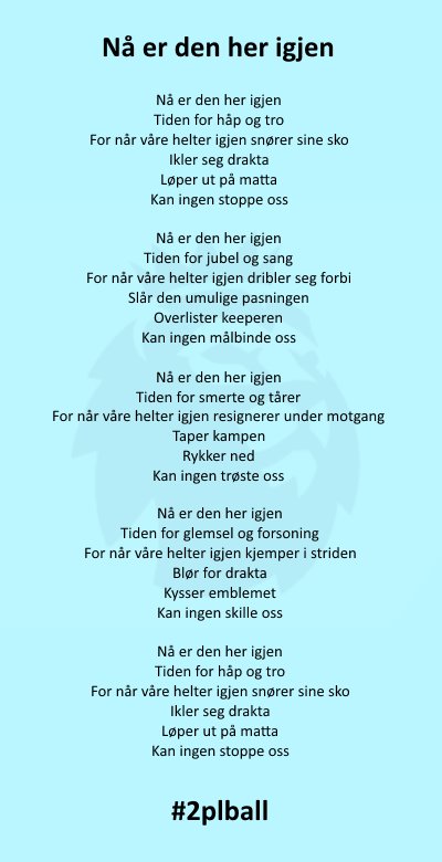 AaseJostein's tweet photo. #2plball #2pl @TV2JHBorslid  Mitt diktbidrag https://t.co/ALu9l1HAZw