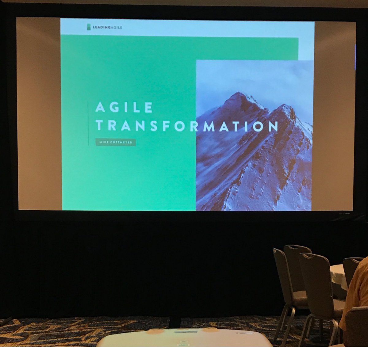 Great talk of <a href="/mcottmeyer/">Mike Cottmeyer</a> in #agile2018. Agile Transformation
