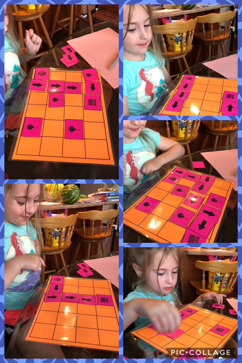 StephWardRanger's tweet image. #TeamA tackled a tech-less coding game as I was preparing it for my class. She was able to think & explain her way to the treasure chest(s) & how she got around the obstacles. #EarlyCoding #TechlessCoding