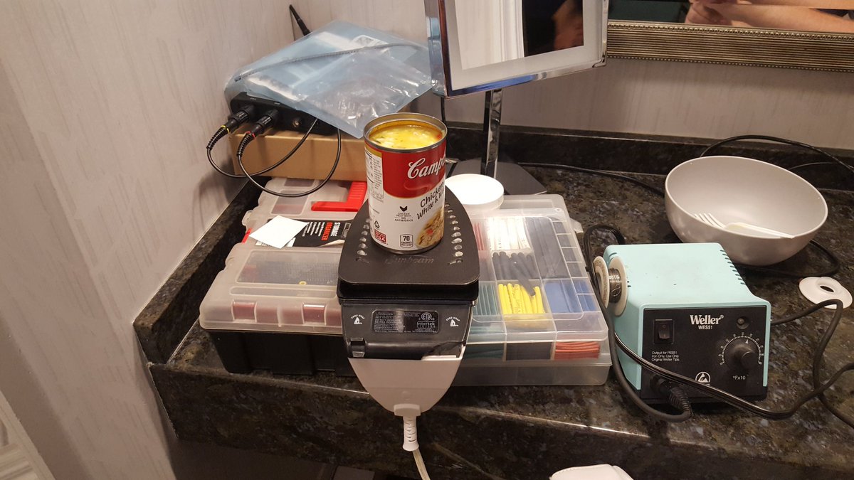 JakeDrahos's tweet photo. No microwave, no problem. #DEFCON26 @SecDSM https://t.co/8KCHKhWqjc