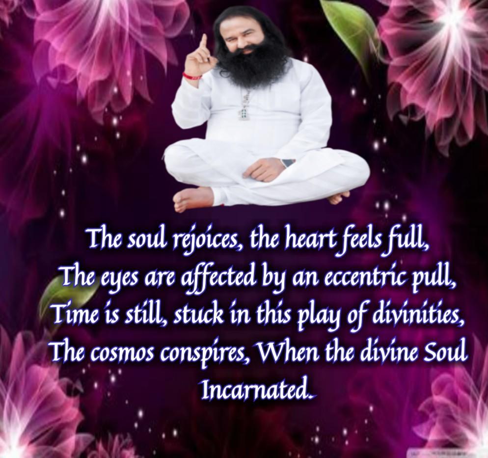 #7DaysToMSGBirthday 
The soul rejoices, the heart feels full,
The eyes are affected by an eccentric pull 
Time is still, stuck in this play of divinities,
The comos conspires, when the divine soul incarnated.