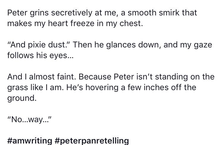 I reached 80K words on my #WIP, #peterpanretelling! Feat evil Lost Boys, an evil-ish Peter Pan with all the snark, an introverted girl who can create pixie dust, and a fiery TigerLily who has tribal tattoos and is cooler than I could ever hope to be. 😉 Read a snippet👇🏻👇🏻👇🏻