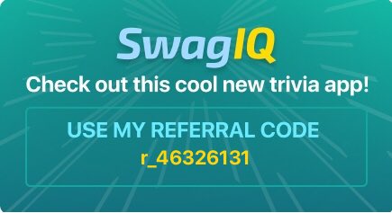 Judah31150366's tweet photo. Hi, check-out Swag IQ, a trivia app that I play for a chance to win a big cash prize. Get the app &amp; sign-up to play. https://t.co/WoKvpG4AX9 https://t.co/nshK6pkHNF