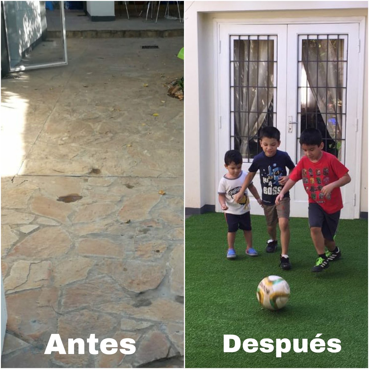 grama10py's tweet photo. Trabajo terminado y clientes contentos! 🏃⚽

Instalación de Pasto Sintético en su hogar con un servicio profesional. #Grama10 
📞 0972 625 523 https://t.co/K0Y1lCpaMp