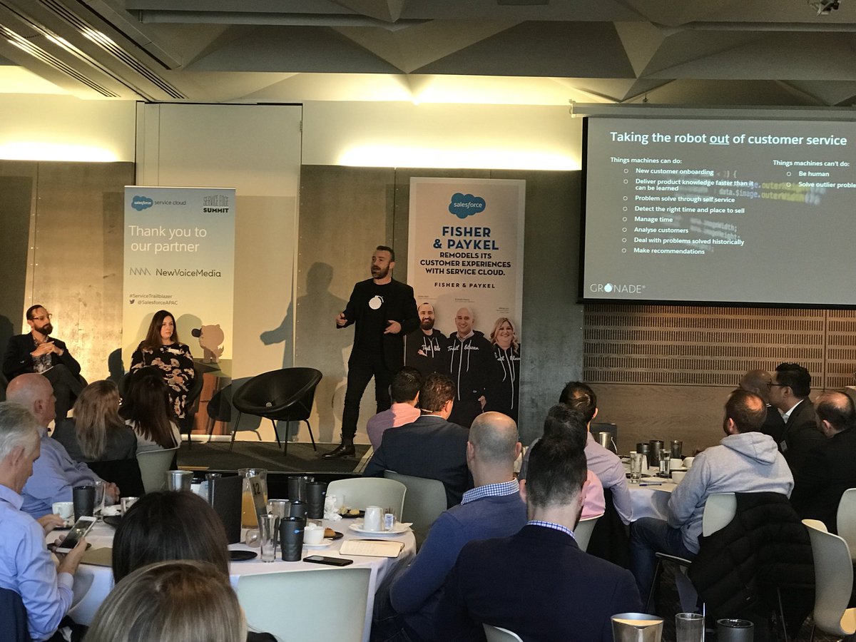 stephmccredie's tweet photo. Tomer helping our Service trailblazers “make better decisions tomorrow using yesterday’s data” @salesforceapac @CSIA_AU #ServiceTrailblazer @TomerGarzberg @GRONADE https://t.co/04XOQDbRws