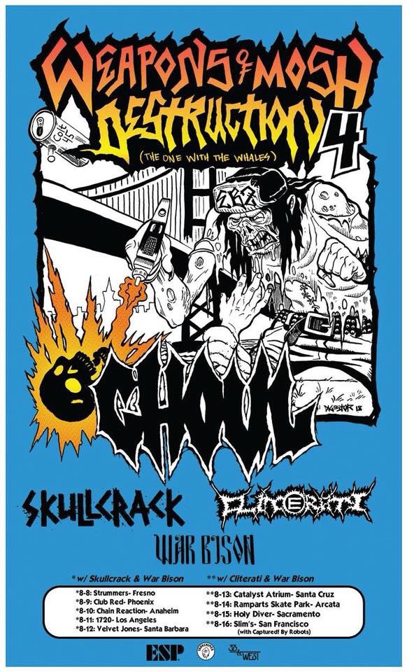 AmiLawless's tweet photo. CLITERATI added to #WeaponsofMoshDestruction4 with #ghoul #WarBison Aug 13SantaCruz Aug 14 Eureka Aug 15 Sac Aug 16 SanFrancisco #cliterati #tankcrimes #queercrust #thrash #hardcore @tankcrimes @GhoulOfficial https://t.co/fxws623PFC