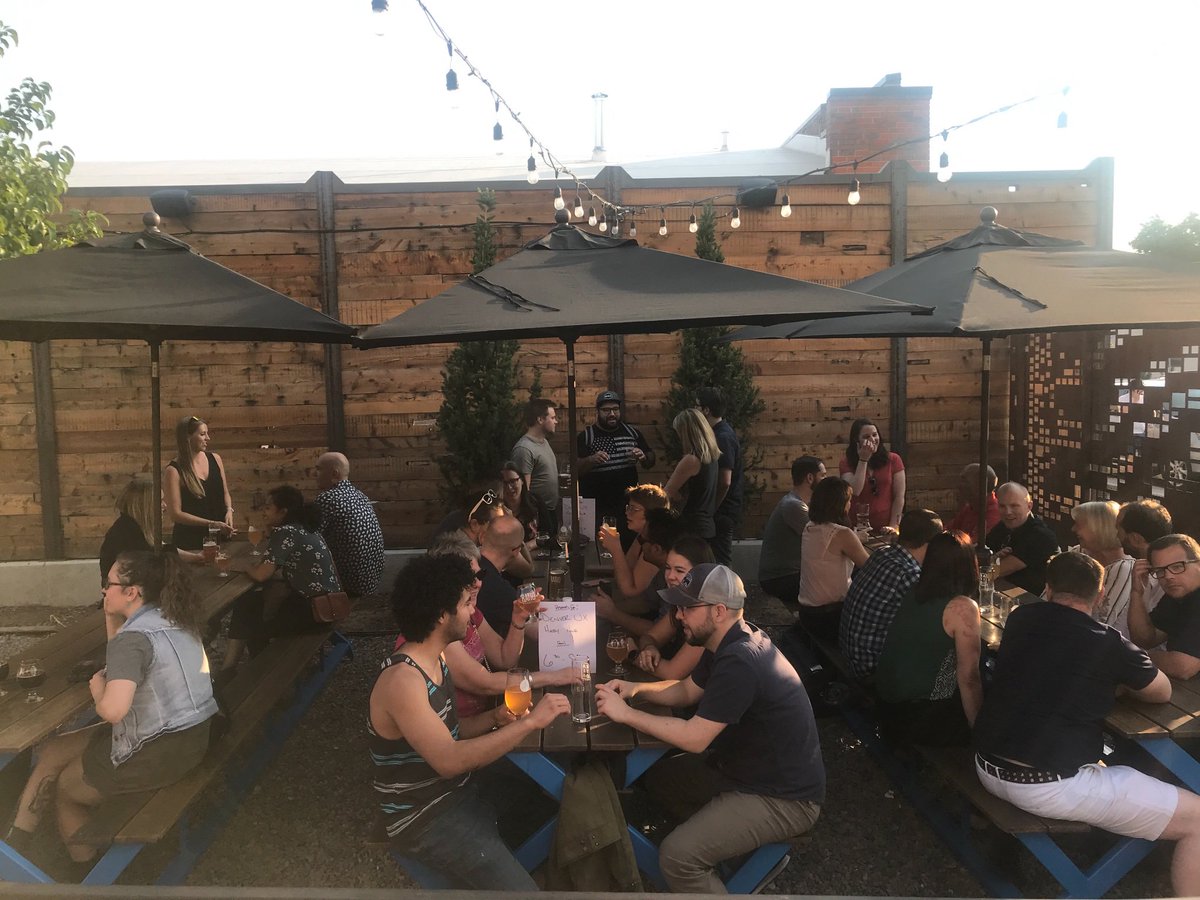 Enjoying the great Colorado Summer weather and discussing the latest #UX trends at <a href="/ratiobeerworks/">Ratio Beerworks</a>! #DenverUXMeetup