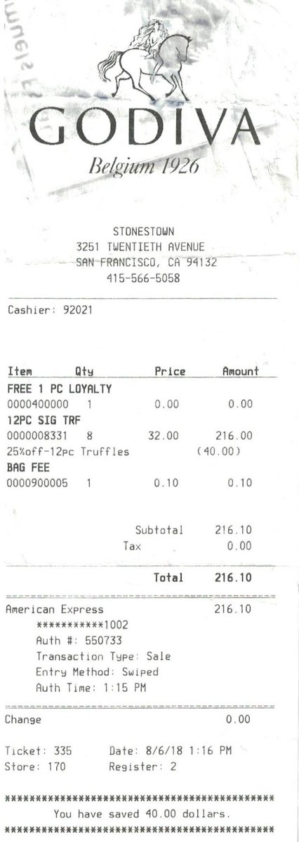 dshefferman's tweet photo. @GODIVA - You're already overpriced. Does it pain you that much to at least honor your offered discounts? "You saved $40"? Where I learned math a 25% discount should have saved me $64. #FalseAdvertising #RippedOff https://t.co/LCsm25Trwr