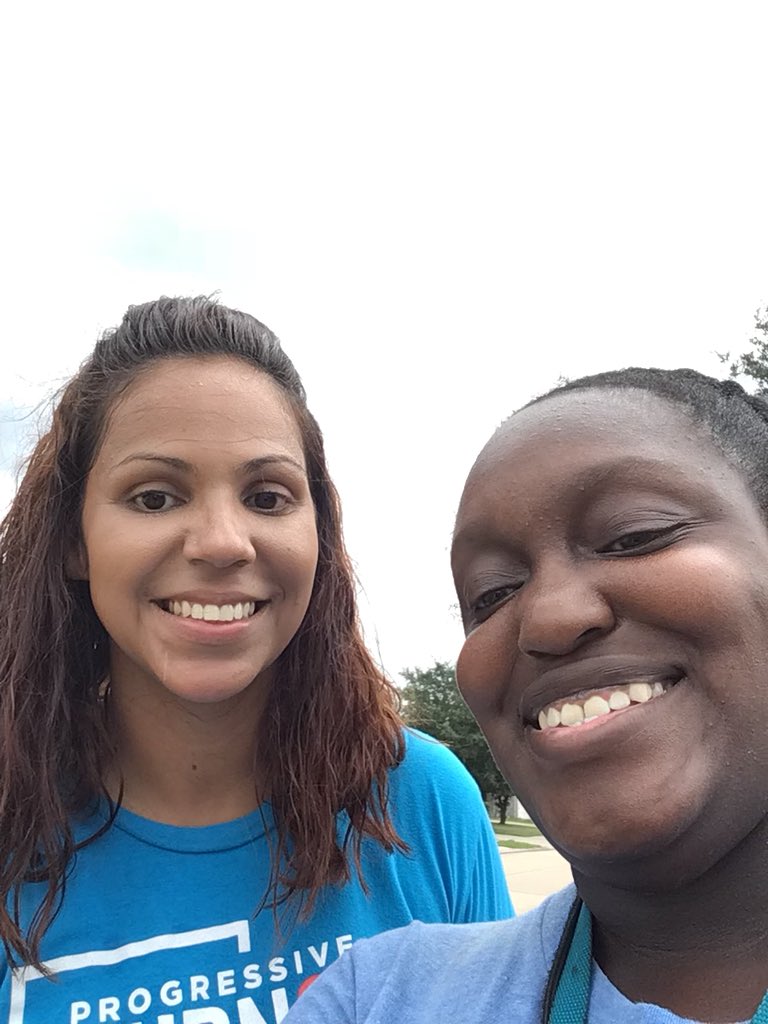 SwashingtonPTP's tweet photo. Had a ball of fun going door to door with my supervisor @JRodPTP 
This election is about to go in deep water. #BlueTsunami2018 https://t.co/oTWPD9bX1P