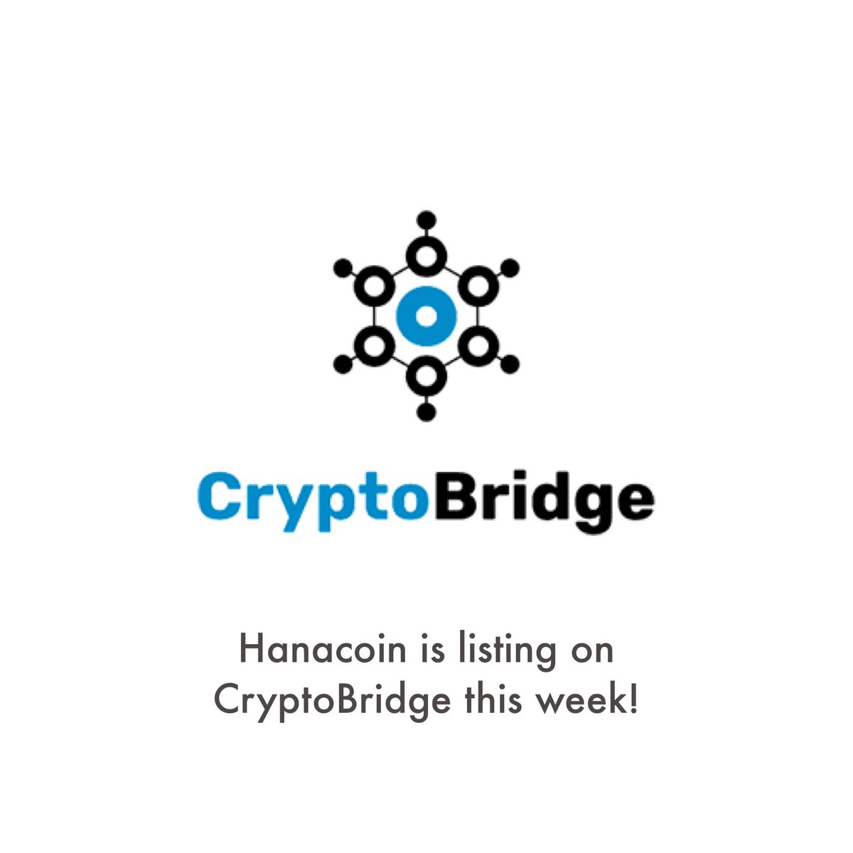 hanacoin's tweet image. Hanacoin's first exchange listing. #CryptoBridge #cryptoexchange #altcoin #altcoins #Crypto #cryptotrading