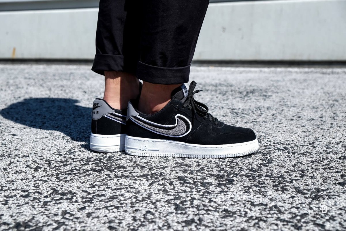 air force 1 chenille swoosh black