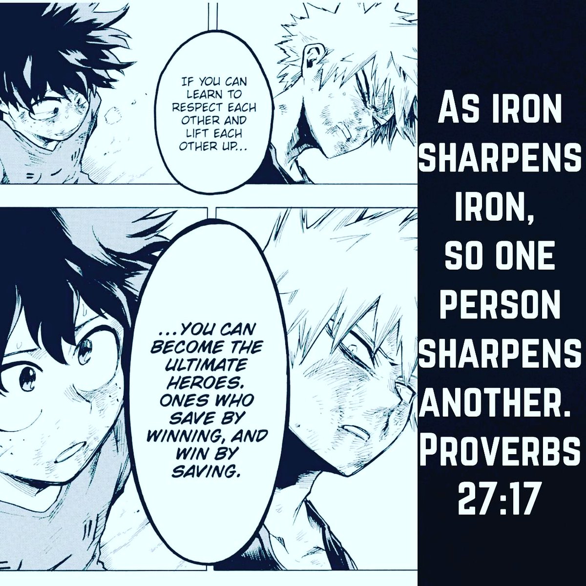 FaithandFandom's tweet photo. It's about learning to fight for each other, not just against. It makes us stronger.
#myheroacademia #bakugoukatsuki #bakugo #kingexplosionmurder #lordexplosionmurder #deku #midoriya #midoriyaizuku #AllMight #strength #faithandfandom  #nerd #geek #comics #comicbooks #manga #anime https://t.co/IfYMu0X6lU