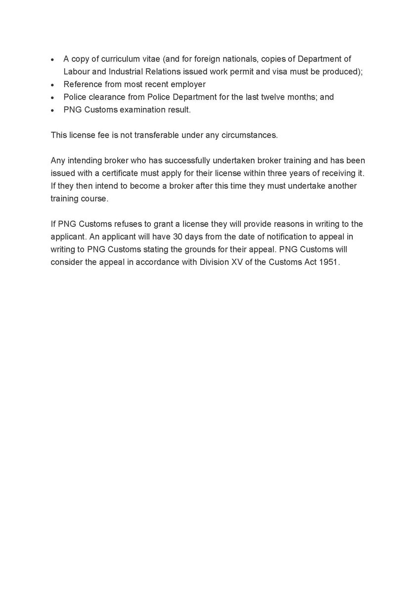 PapuaCustoms's tweet photo. Information for Intending Customs Brokers https://t.co/pDnWSD4ELx