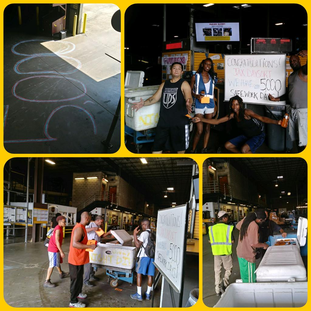 Way to Go Jax Daysort for reaching over 5,000 Safe Work Days..celebrating with a Powerade party before the sort.