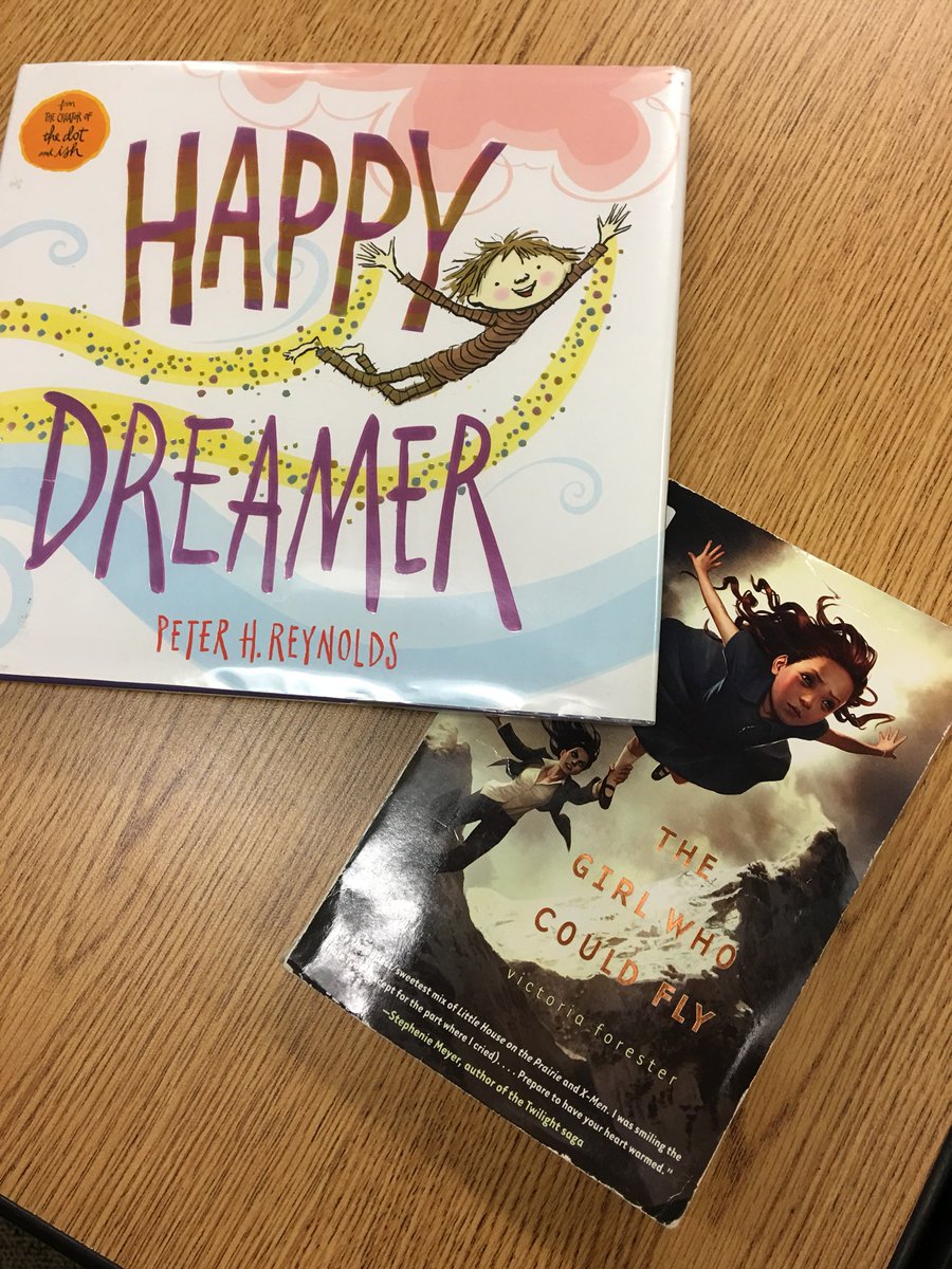 BoxbergerNWMS's tweet photo. Happy Dreamer by Peter H. Reynolds and The Girl Who Could Fly by Victoria Forester. Both books encourage us to celebrate our uniqueness! #booktalks #picturebooks #ThunderBay #WeAreWest https://t.co/0vSCOhvg58