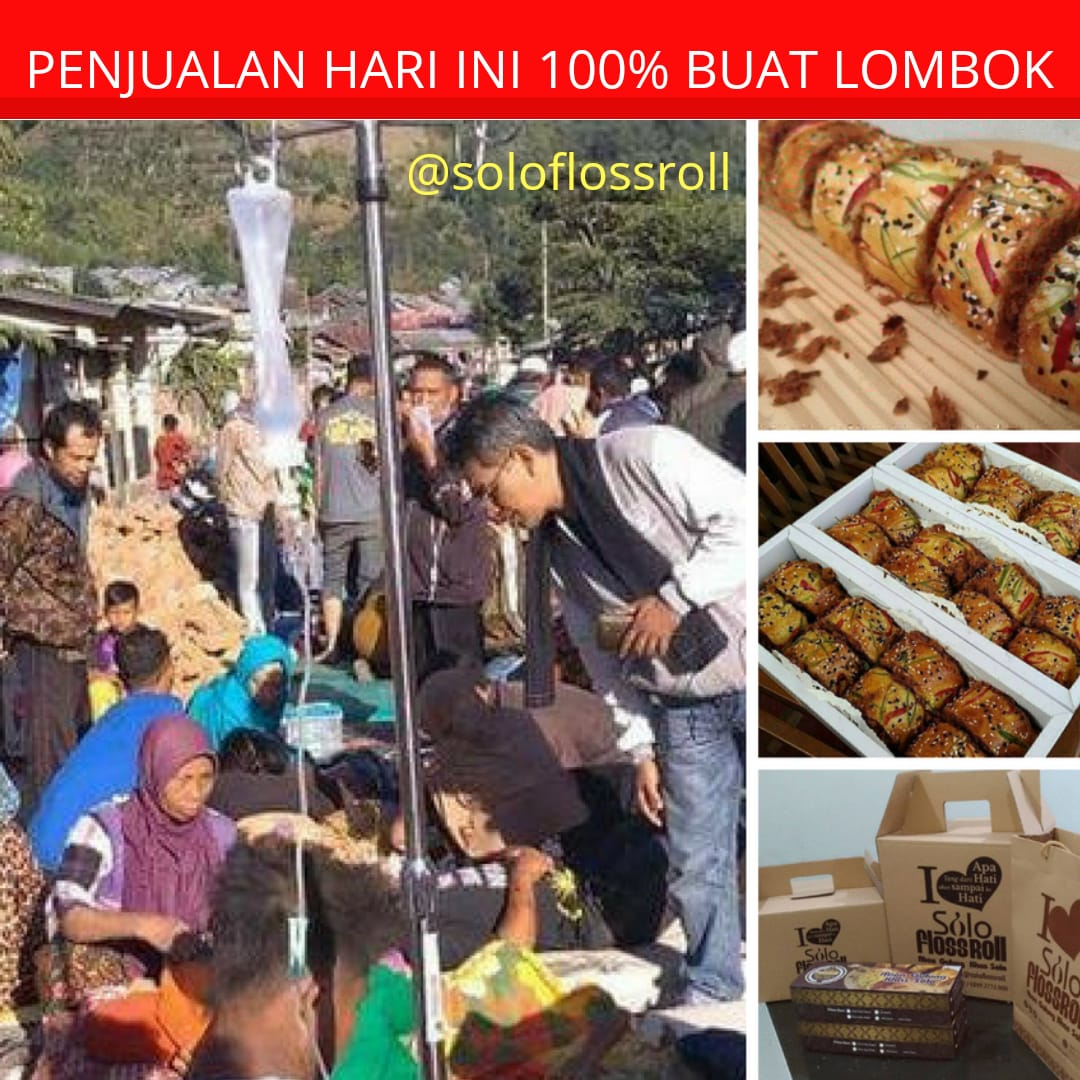 soloflossroll's tweet image. 100 % penjualan hari ini 8/8/18 untuk korban Gempa Lombok

Bayar seikhlasnya masukkan kotak.
Solo: Jl Parikesit Utara 13 Barat Masjid Karangturi Pajang
wa.me/628992772000

Jogja: Stasiun Lempuyangan Yogyakarta (depan Atm parkiran)
No wa 081.693.2256

instagram.com/soloflossroll/