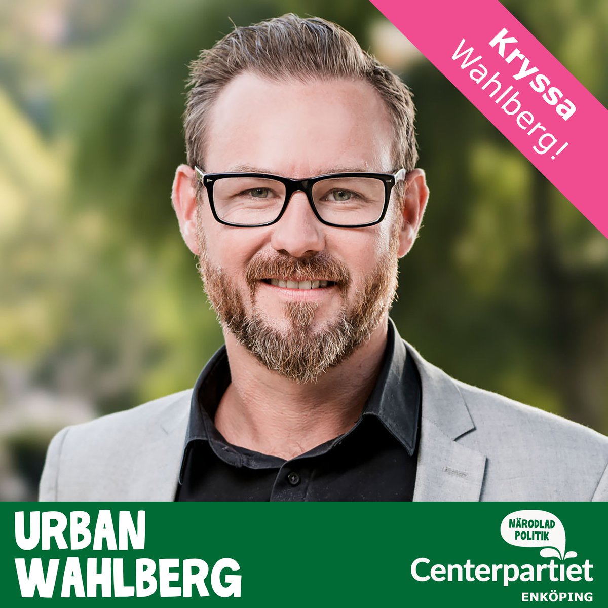 centernekpg's tweet photo. Vi fortsätter presentera våra kandidater till kommunfullmäktige. På plats 4 hittar ni Urban Wahlberg. Läs mer om kandidaten här: https://t.co/yyhPPx5phB #framåt #0171pol #enköping https://t.co/E3oaSzdxN1