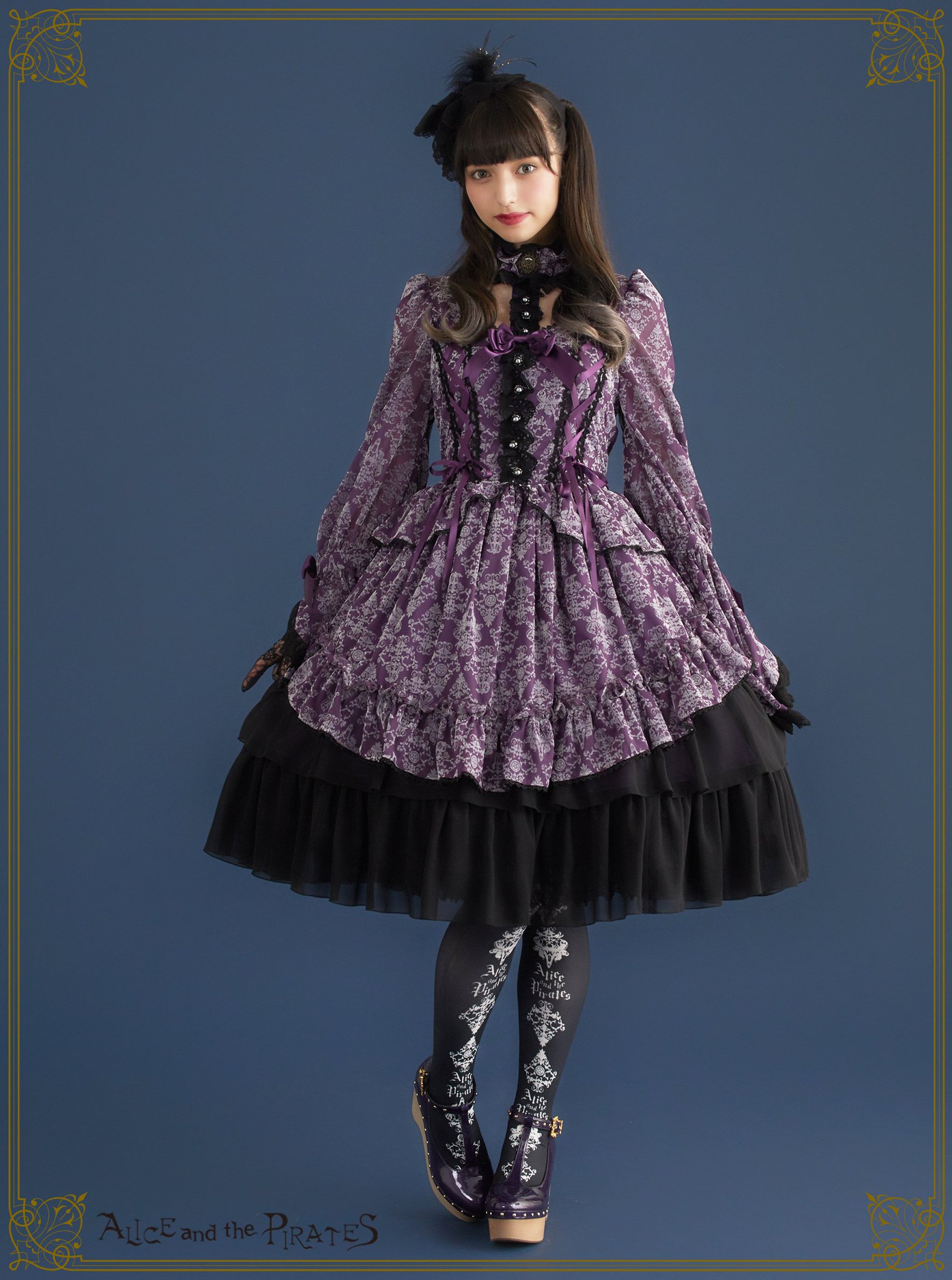 ハンドメイド♡♡fancyツインゴム ブラックパープル ハンドメイド♡♡fancyツインゴム ブラックパープル