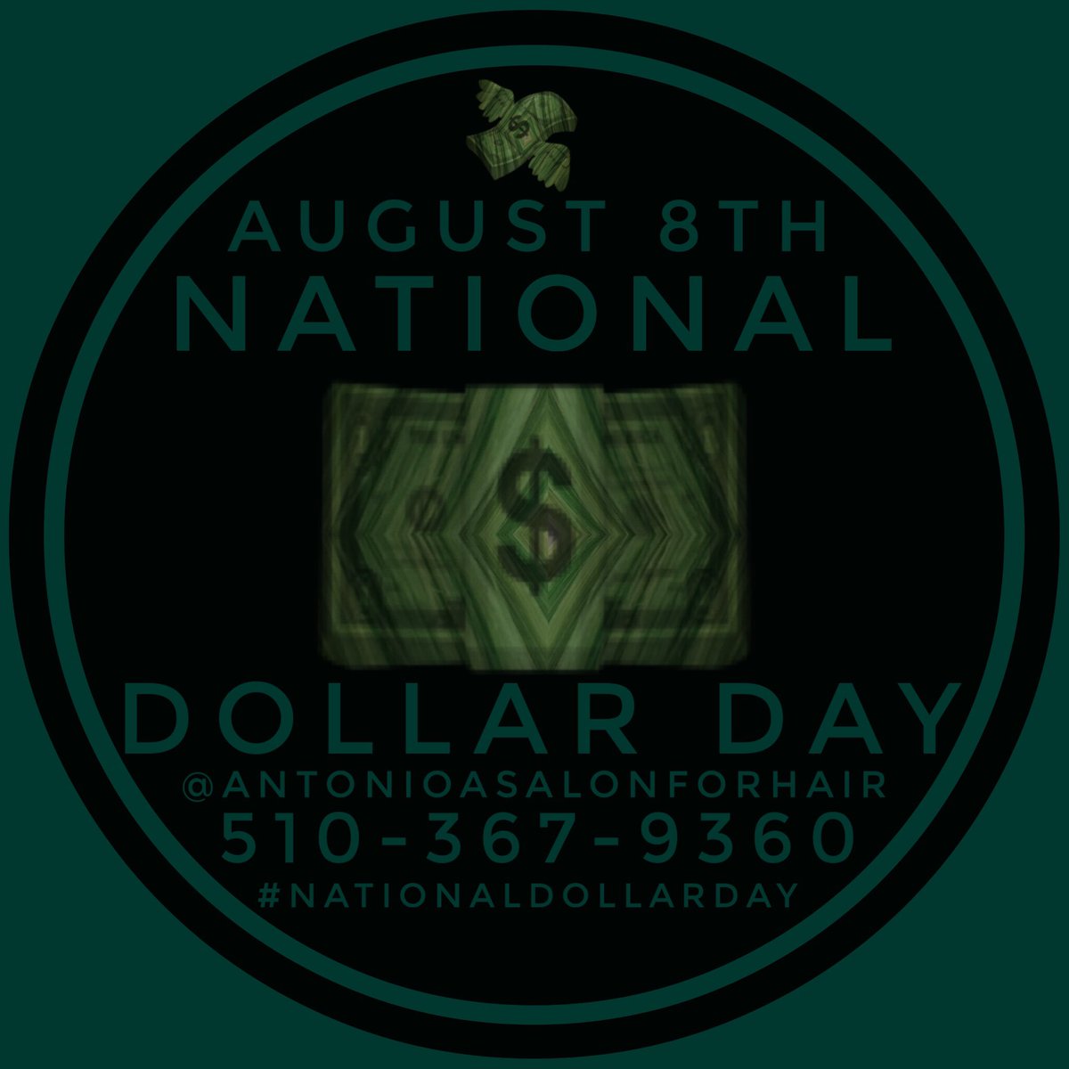 On #Aug8th 💵 #DollarLovers  Nationwide 🇺🇸 celebrate💸   #NationalDollarDay  💵.On this #HumpDay 🐪 ,  #49thDayOfSummer 🌞. #TreatYourself to a #GiftCard 💳or #GiftCertificate 🎟for a #SummerMakeover 🌞 #BePicturePerfect 🎉at @ASalonForHair