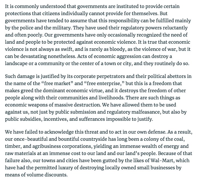 Wendell Berry in 2004 on the allure of big, and the need for scale.  https://grist.org/article/berry/&nbsp;