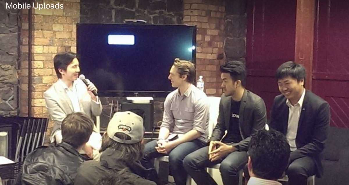 Leon_Vandenberg's tweet photo. #BitcoinFlashback Sam Lee (now @BlockchainCTR - Asher Tan @GetCoinJar - Four Years ago at @YBFVentures @alantsen @ausfintech has his head in the foreground when we had started @bitSIMCo in #Melbourne https://t.co/GOudHe97Qu