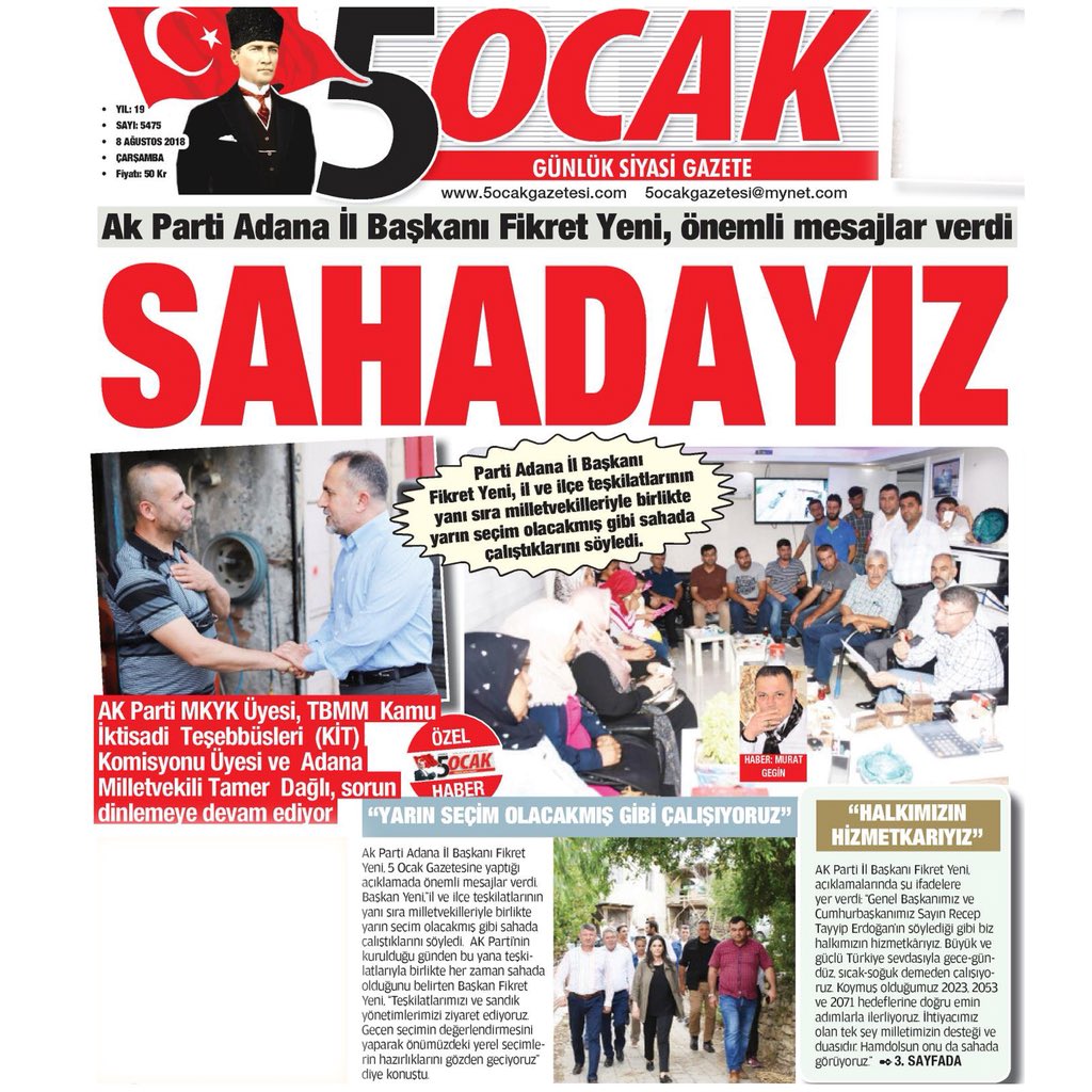 Ak Parti İl Bşk sn <a href="/avfikretyeni/">Fikret Yeni 🇹🇷</a> ;Sürekli sahadayız.