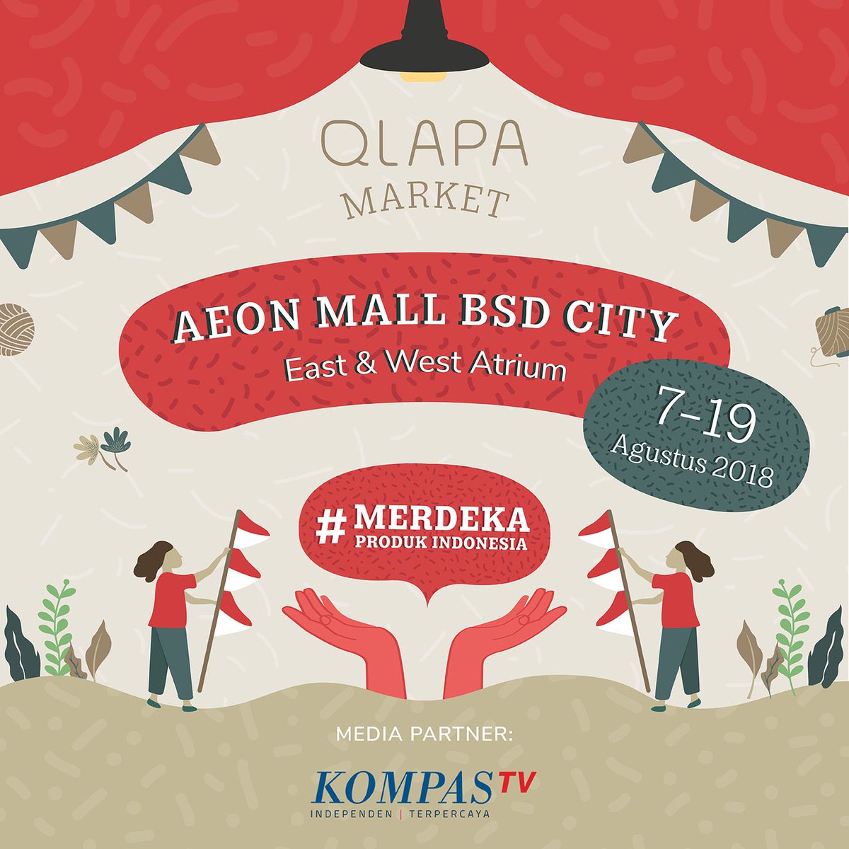 Temukan berbagai produk handmade Indonesia seperti batik, tas, sepatu kulit, &amp; lainnya di <a href="/Qlapa/">Qlapa</a> Market AEON BSD City, 7-19 Agustus 2018. Ajak teman-temanmu juga ya!