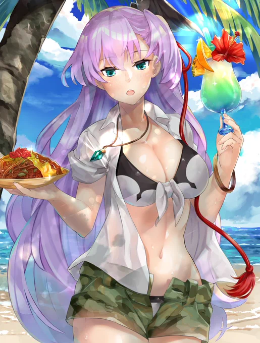 #アイギスお絵かき 
水着ヒューナさん 