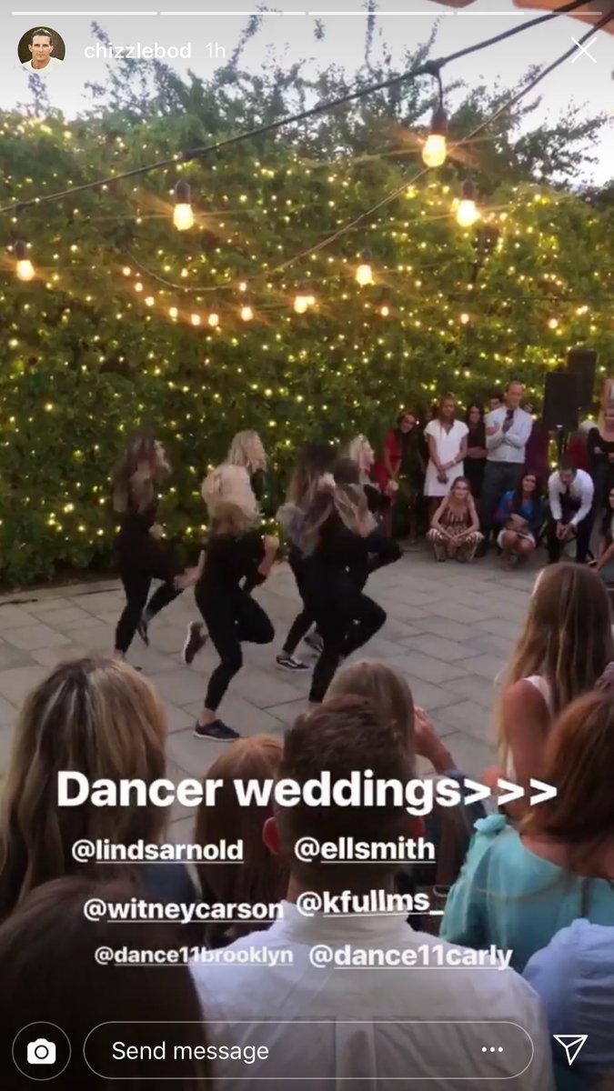 Looks like @Dance11Brooklyn did a group dance for her wedding w/ <a href="/lindsayarnold/">Lindsay Arnold</a>, <a href="/WitneyCarson/">Witney Carson</a>, <a href="/KennaFullmer/">mckenna</a>, <a href="/Dance11Carly/">Carly Blaney</a> &amp; <a href="/Ellzbellzzz/">ellie smith</a>! It looks so fun! Hope everyone had a fun time! Congratulations again!🎉🎊 #DWTS #SYTYCD