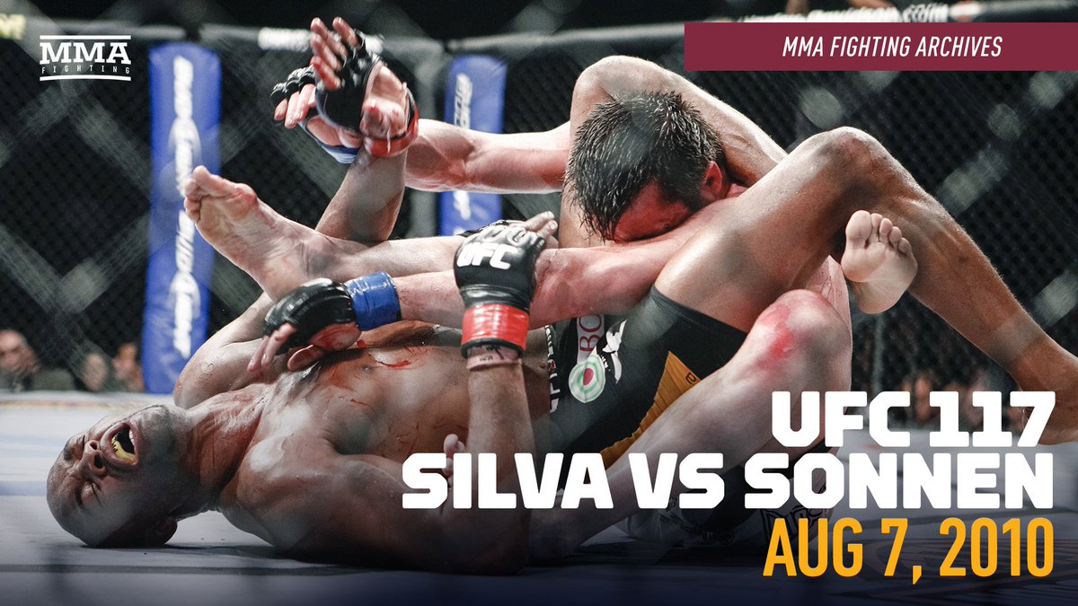 Eight years ago, Anderson Silva pulled off a last minute submission over Chael Sonnen at #UFC117 -- watch highlights of that week from our Archives youtu.be/WM9KQ36FWVc