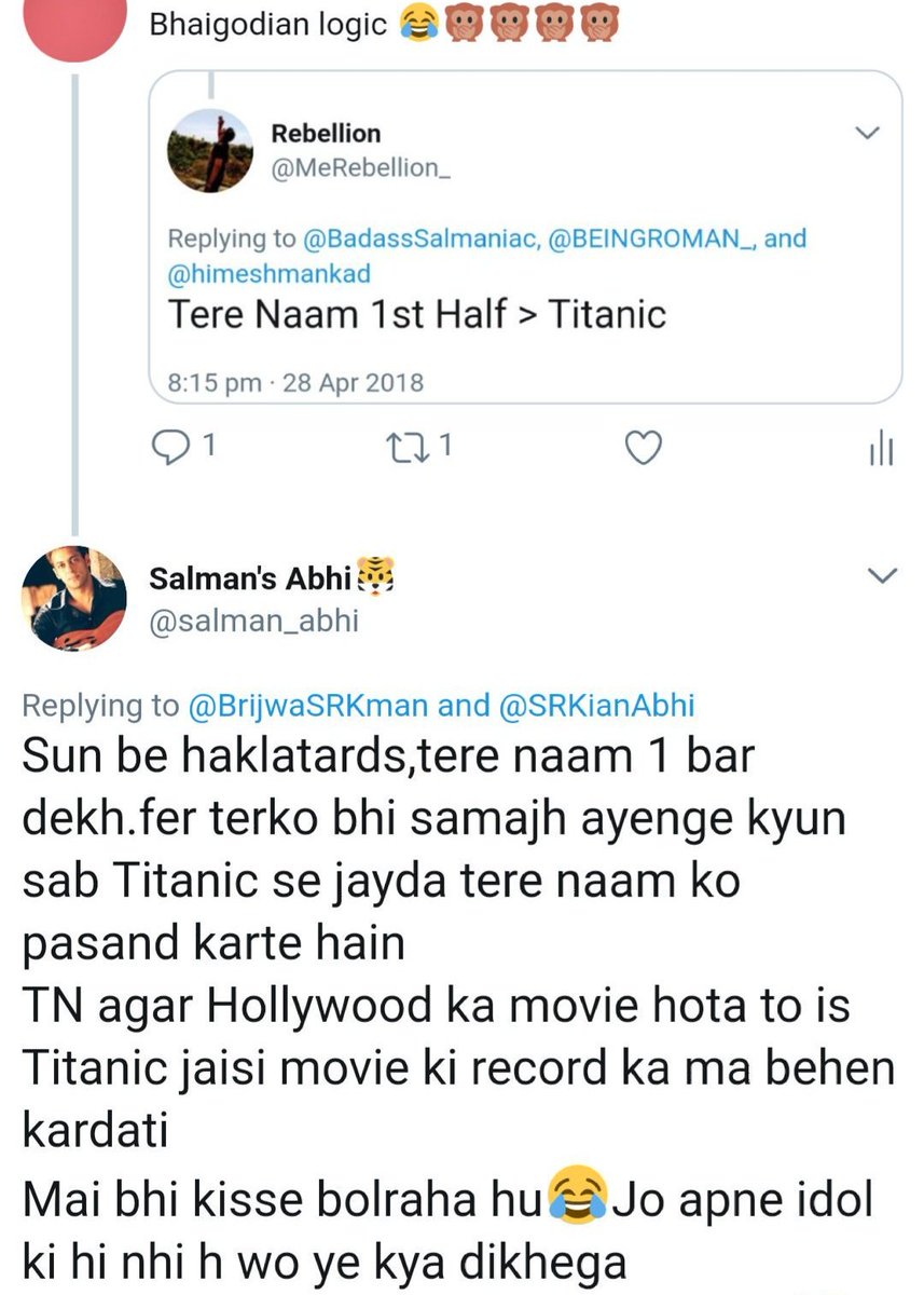 #12 Once Again some points were proven why Tere Naam > Titanic  by  @salman_abhi