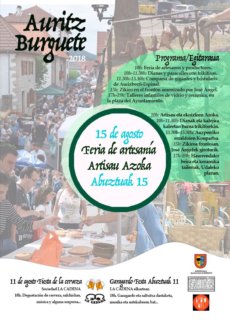 auritz_burguete's tweet photo. #AgendaOcio #FeriadeArtesanía en @auritz_burguete, #TuEscapada perfecta para el 15 de agosto https://t.co/MtGUb0tHvN