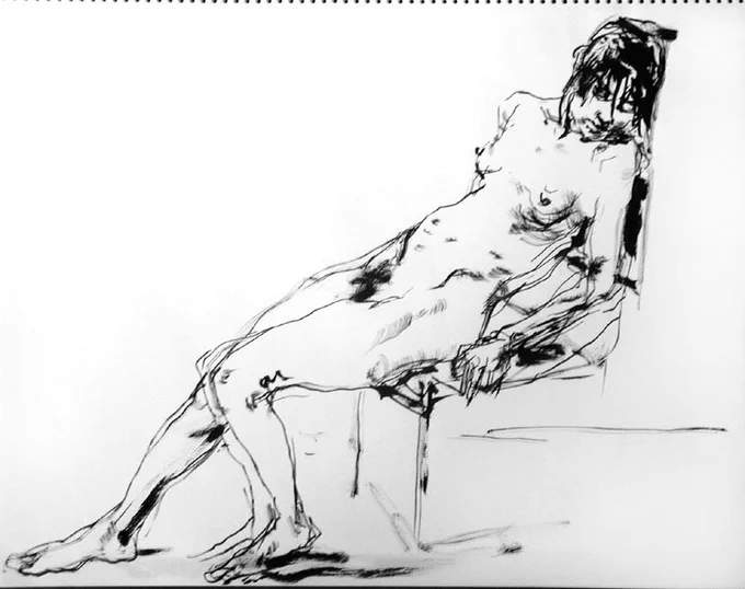 10年以上前のクロッキー。この時期はやたらと描きまくっていた頃なのでよく描けていて自分で感心します。今はこういう描き方はしておらず下手になったみたいで少し気にしてはいますが、当時出来なかった事が出来るようにはなっているのでまぁ構わんです。 