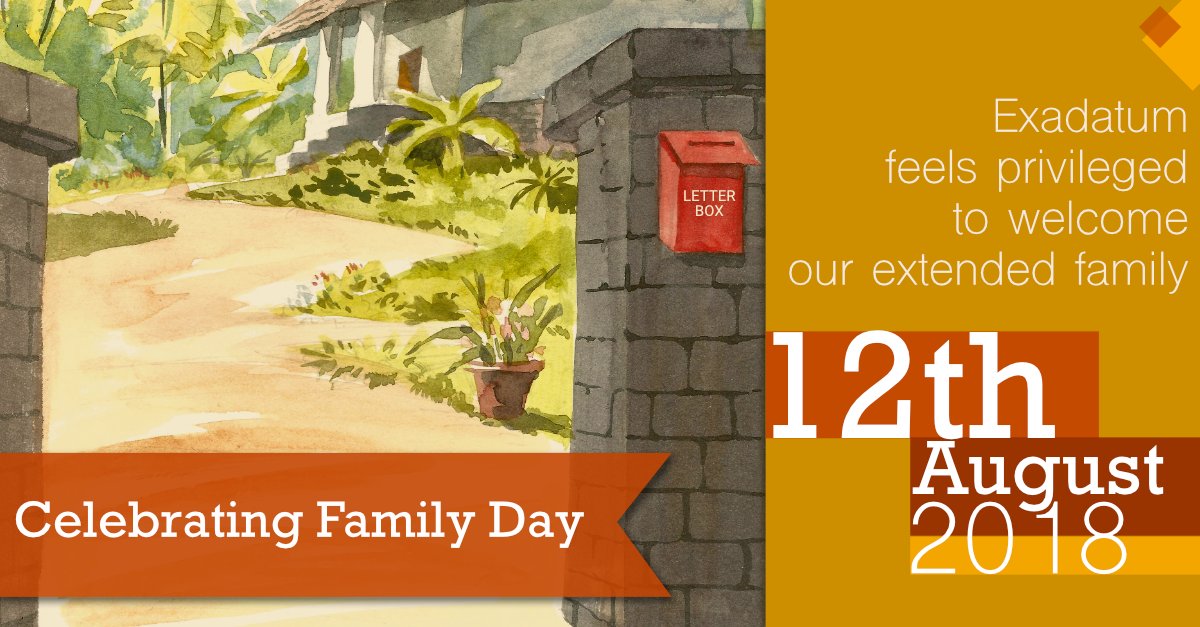 exadatum's tweet photo. We are all set to welcome our extended family on August 12, 2018 to celebrate Family day together. https://t.co/wgEi5IXEPM