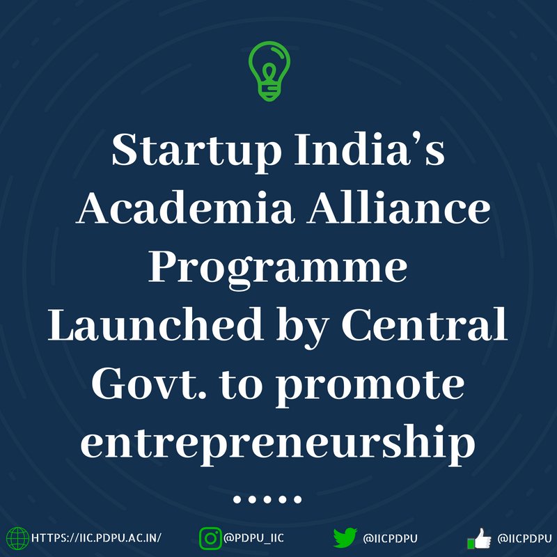 iicpdeu's tweet photo. @startupindia launched Startup Academia Alliance programme to fulfill Government’s mission to promote spirit of #entrepreneurship in the country.https://t.co/Xh6BayqZqw #ideate #incubate #innovate #iicevents #pdpuiic #startup #startups #iicdaily https://t.co/Rbk30PuXpP