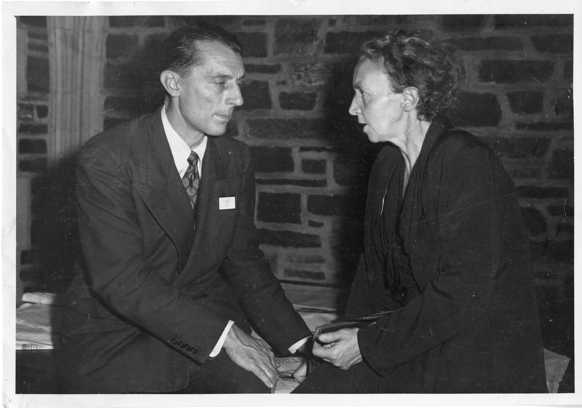 NobelPrize's tweet photo. Irène Joliot-Curie and husband Frédéric Joliot were the first to create a radioactive element artificially. During WWI Irène and her mother Marie Curie provided mobile X-ray units for soldiers. She later resumed her studies before carrying out the work that led to a #NobelPrize https://t.co/BrDaR0cEe4