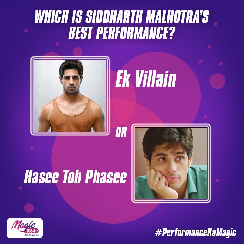 magicfmmumbai's tweet image. Which performance of Siddharth did you like? #PerformanceMagic #JeeLeZaraa#MagicFM #MagicFMMumbai #radio #Mumbai #EkVillain #HaseeTohPhasee #SiddharthMalhotra @siddharthmalh16