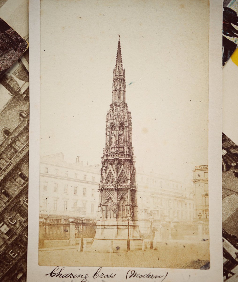 CharingCrossLDN's tweet photo. Just outside the hotel is a Victorian time replica of original Eleanor Cross (1291-1294). The monument lasted in its original location until 1647 when it was removed during The Civil War. Current one dates back to 1865. 
 #charingcross  #postcardfrompast #eleanorcross #london https://t.co/B8kDSzfNYP
