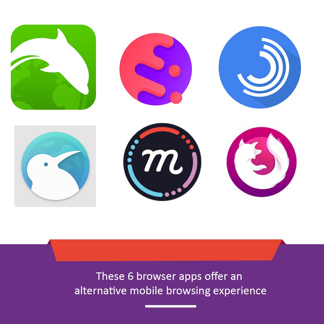 earlypad's tweet photo. A list of alternative browser apps that not only break the monotony of #MobileBrowsing but are also light on-device storage and high on user controls. https://t.co/ysEO4o7iqK #BrowserApps @DolphinBrowser @cakebrowser #Flynx @kiwibrowser @FirefoxFocus @mcentbrowserapp #earlybits https://t.co/xdoJ1iUiS8