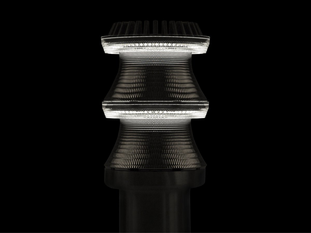 SeluxCorp's tweet photo. An indirect light source combined with a prismatic ring and hexagonal-patterned reflector provides comfortable vertical illumination in the #Selux #Tritec light engine - a modern-day LED refractor module for exterior luminaires with maximum glare control & discernible appearance. https://t.co/Dv74Bk3kJH
