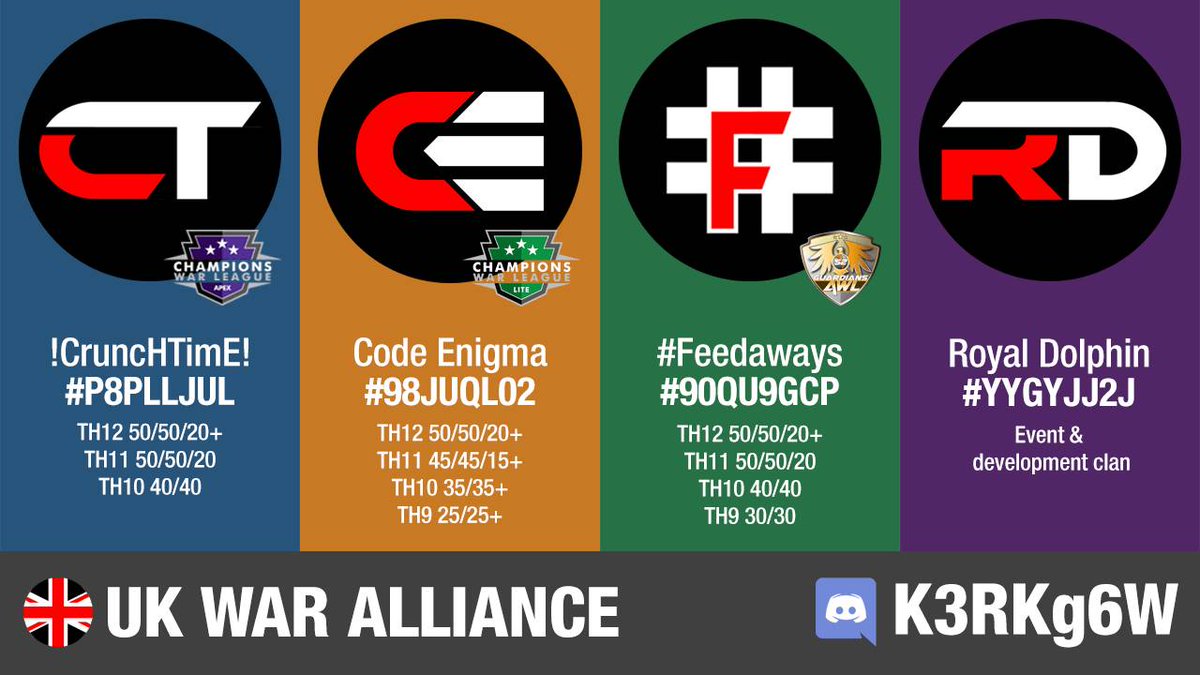 We are recruiting! With a few roster spots open for  CWL S5 you have  to ask yourself one question. Do you feel  lucky punk? Well do ya? Go ahead make my day, join us today. <a href="/CruncHTimE_COC/">!CruncHTimE!</a> <a href="/EnigmaCoC/">S.J</a> <a href="/Feedaways/">Feedaways</a>