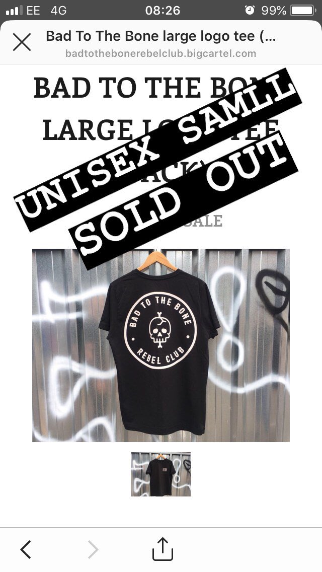 S O L D O U T........
•
True to form our Bad To The Bone Rebels have been out in force reppin the club
•
Our large logo tee on small has now sold out. ☠️🙌🏼☠️🙌🏼 #bttbrc #fuckcancer #rebelclub #bonecancerresearchtrust