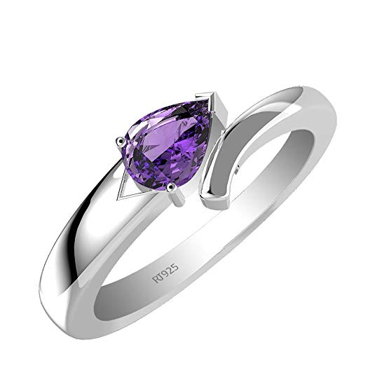 Buy 0.65ctw, Genuine Amethyst Pear & Solid .925 Sterling Silver Rings Online at Amazon.com Shop Now: goo.gl/cqPiHN #amethystringsamazon #amethystringssterlingsilver #amethystringssilver #amethystringscanada #amethystjewelryuk #silverringsforwomen