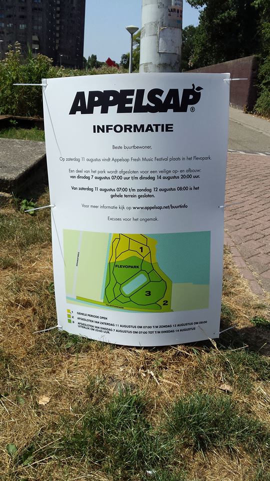 Gisteren is de opbouw van #festival #Appelsap in het #Flevopark begonnen. Het festival zelf vindt plaats op zaterdag 11 augustus 2018. In totaal wordt het park gedurende 9 dagen lang bezet behouden, midden in de zomer. Zie goo.gl/LwyCDE