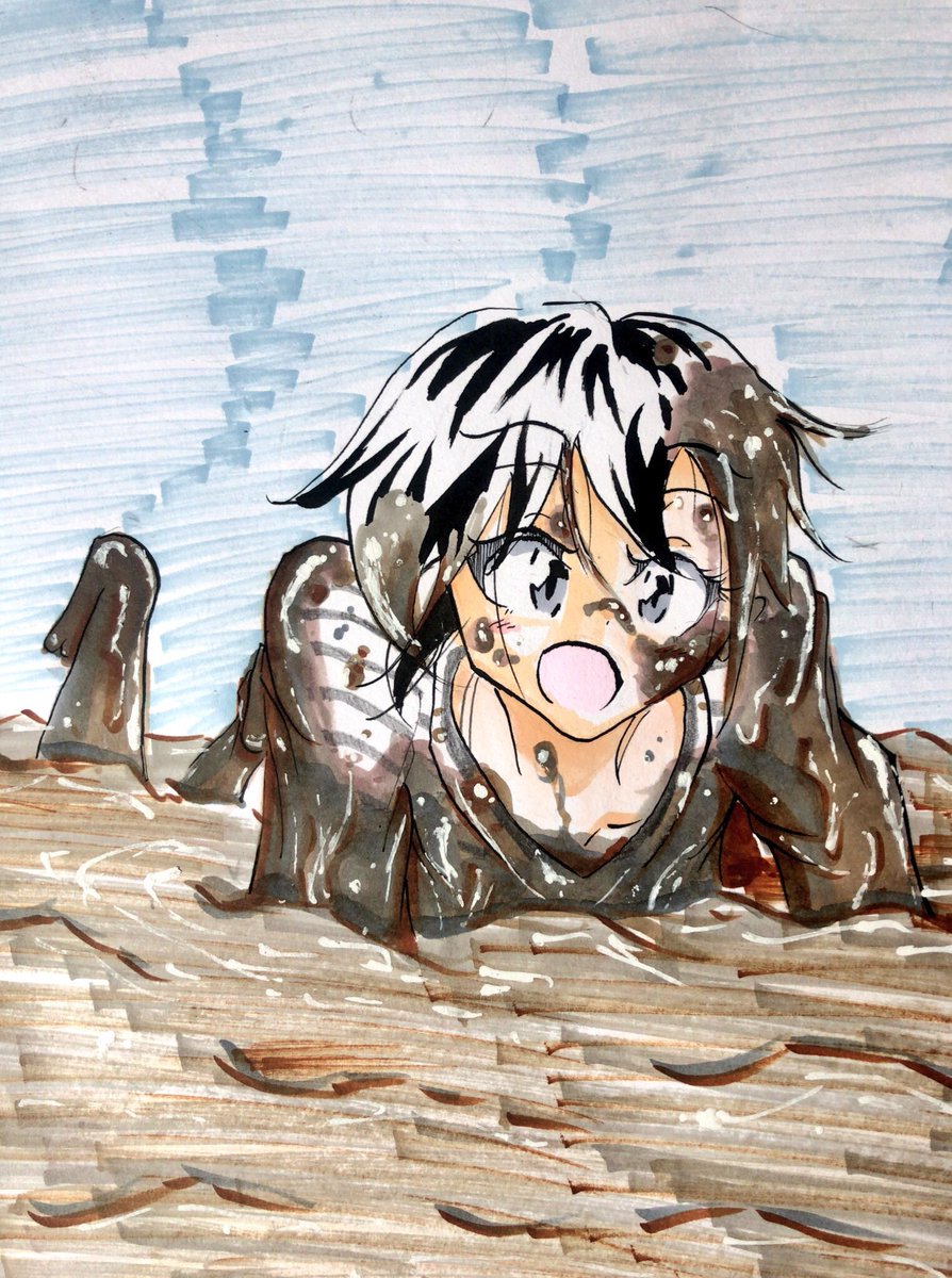 ぬめりにょんの孫 Twitter ನಲ ಲ 誰かの性癖に刺され 泥んこだったり絵の具まみれだったりびしょ濡れだったりパイを投げられまくったりしている女の子達を描いています 誰かの性癖に刺さってくれたら嬉しいです