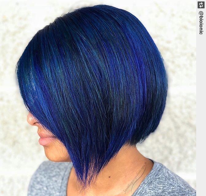betrendsetters's tweet image. Beautiful Blue Bob’d Bio Babe 💙 Thanks for sharing . . . . #bluehair #beautifulblue #bioionic #hairstyle #haircut #hair