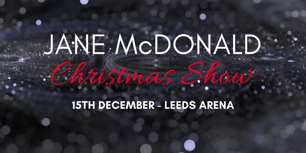 TheJaneMcDonald's tweet image. I'm so excited to announce that I'll be doing a one-off Christmas show at The First Direct Arena in Leeds on the 15th December! The show goes on sale at 10am on Friday and details for purchasing your tickets will be released later this week. @fdarena #CelebrateChristmas
