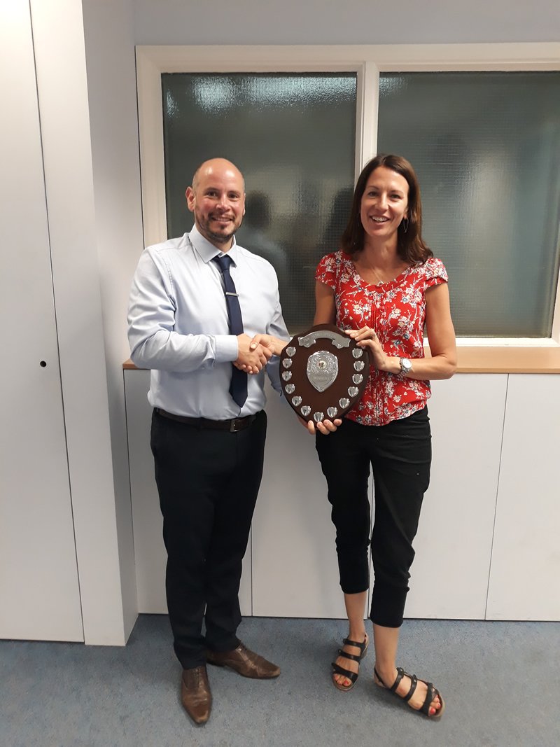 AltroFlooring's tweet image. The Altro 2018 #5aside #football winners, @absoluteint Walls team receiving the coveted Altro shield.  Well done!