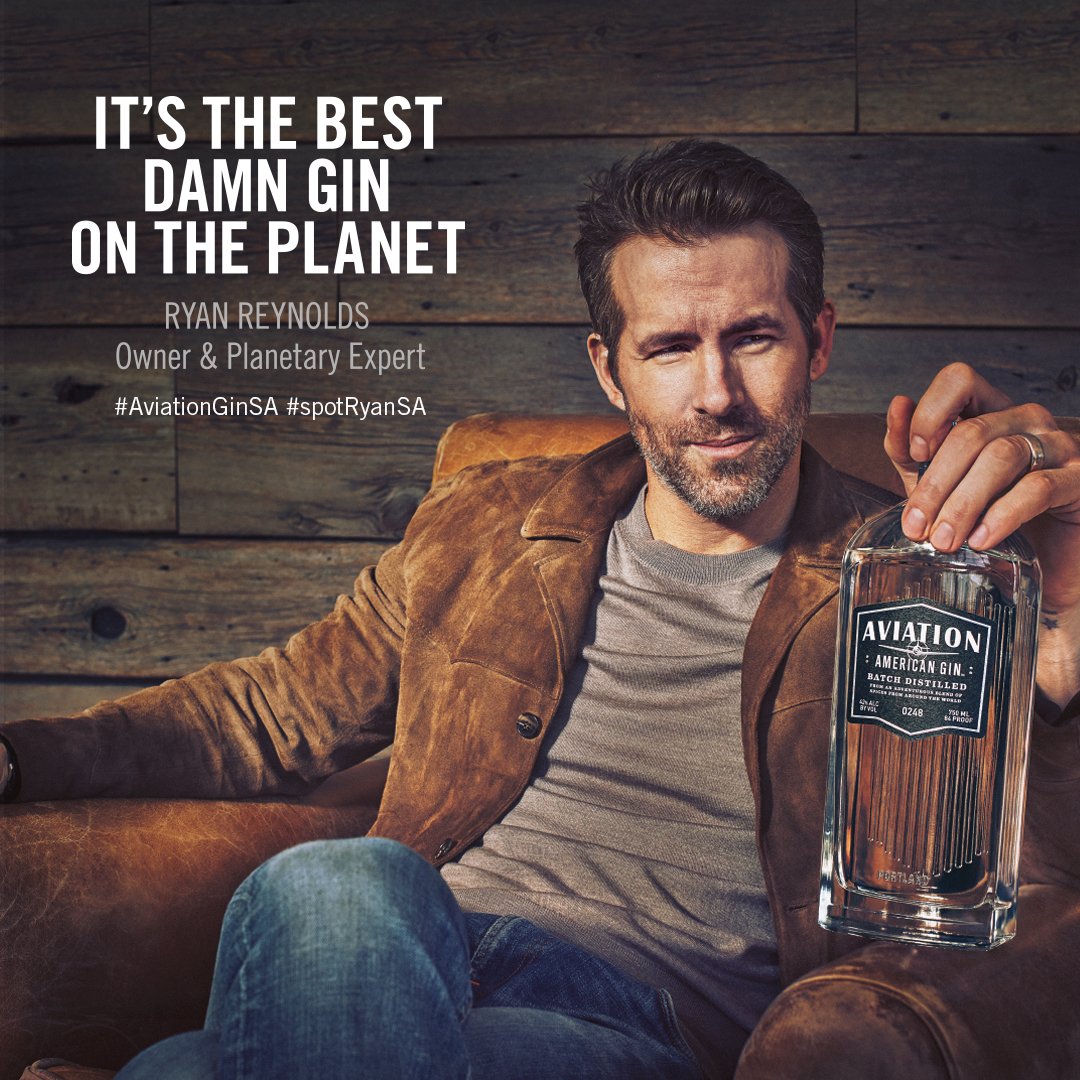 AviationGinSA's tweet photo. “The best damn gin on the planet”.  If you know who we’re talking about and you’ve seen him with his gin in SA, send us a pic! You could win one of 10 bottles of his own Aviation Gin. T&amp;Cs apply. #spotRyanSA #AviationGin #FlightInSA #AmericanGin#DiscoverAviation #AmericanOriginal https://t.co/2gaNi0ue2W